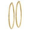 Black Bow Jewelry 2.5mm x 65mm 14k Yellow Gold Knife Edge Diamond-Cut Round Hoops - 2 of 4