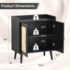 FURNIinspire Utility Storage Cabinets Multifunctional Storage Cabinet With Rattan Door, Sideboard Buffet Cabinet With Storage, Black, 15"*26.4"*30" - 3 of 4