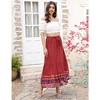 Women's Summer Elastic High Waist Boho Maxi Skirt Casual Ruffle A Line Long Skirt Flowy Midi Skirt - 4 of 4