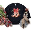 Simply Sage Market Women's Graphic Sweatshirt Coquette Cowgirl Christmas Boots - 3 of 4