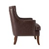 Nikolaus Vegan Leather Armchair with Solid Wood Legs and and Nailhead Trim for Living Room and Bed Room| ART OF LIVING DESIGNS - 3 of 4