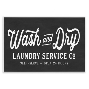 Stupell Industries Wash and Dry Laundry Service Co. Vintage Store Typography, 13" x 19" - 1 of 4