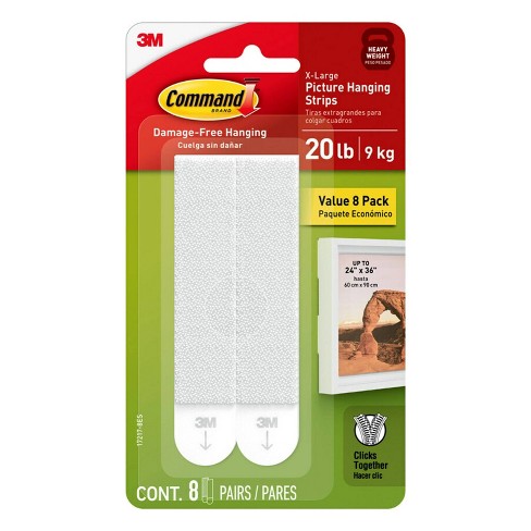 3M Command Strips Picture Frame Hanging Wall Hooks Hanger & Clips Damage  Free.