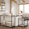 Coucheta 40" Farmhouse Console Table with Storage Shelf, Slatted Design Entryway Table for Living Room Hallway - 4 of 4