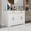 MOEPISY 47.95 inch Farmhouse Buffet Cabinet Storage Sideboard, White - 2 of 4