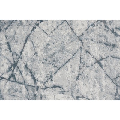 Gray Abstract Stain-Resistant Rectangular Area Rug