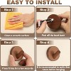 XINGHANZHENXUAN Heavy Duty Walnut Wall Hooks 4-Pack | Solid Wood Hangers for Towels, Coats & Hats | Wall Mounted Organization - 3 of 4