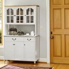 Mshliw Kitchen Buffet Storage Cabinet with 6 Doors, 2 Drawers and Adjustable Shelves, Glass Door Hutch for Dining Room or Living Room - 2 of 4
