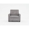Tech Cloth Leather Futon 3-in-1 Convertible Chair Bed with Pull-Out Sleeper, USB Ports, Adjustable Backrest, Built-in Cup Holders and Throw Pillows - 4 of 4