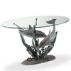 SPI Home Dolphin Duet Coffee Table with Brass Base and Glass Top Ocean Inspired Coastal Accent 22 Inches Tall - 3 of 4