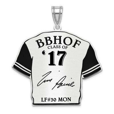 Black Bow Jewelry Sterling Silver Tim Raines Signature Enamel Jersey Pendant