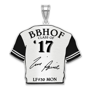 Black Bow Jewelry Sterling Silver Tim Raines Signature Enamel Jersey Pendant - 1 of 4