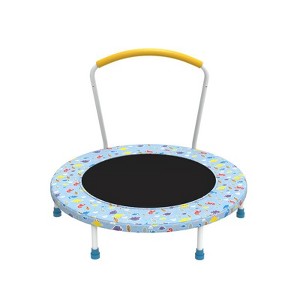 Aukfa 36 inch Kids Trampoline with Handle - Indoor/Outdoor Toddler Trampoline Ages 1-6, 6-Leg Design for Safety & Stability - 1 of 4