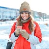NPolar Winter Knitted Hat Scarf Gloves 3Pcs Winter Warm Beanie and Touch Screen Gloves Scarf Set for Men Women - 2 of 4