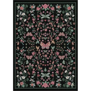 Fulvari Area Rugs,Washable Floral Area Rugs, Non-Slip and Stain Resistant Soft Throw Indoor Carpet for Dining Room Kitchen Home Decor - 1 of 4