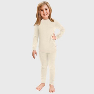 City Threads Girls USA-Made Soft & Cozy Thermal Long Johns 2-Piece Set - Warm Base Layer & Loungewear - 1 of 4