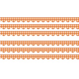 Teacher Created Resources® Orange Gingham Scalloped Border Trim, 35 Feet Per Pack, 6 Packs - 1 of 3