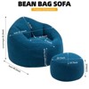 Aukfa Bean Bag Chair, Ultra-Soft Microfiber, Ergonomic Lounge Chair for Adults/Kids Or Living Room, Bedroom/Brown/Blue/Gray/White/Pink/Yellow - 3 of 4