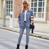 Clearlove Women Casual Denim Jacket Boyfriend Jean Coat with Pocket - 4 of 4