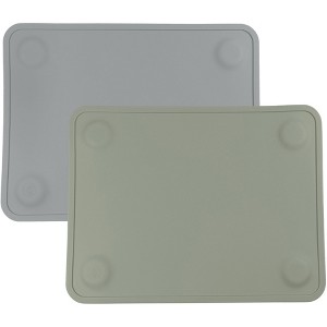 WeeSprout Silicone Suction Placemats for Babies, Toddlers & Kids, Durable Food Grade Silicone with Non-Slip Suction, Raised Edges Contain Mess, 2 Pack - 1 of 4