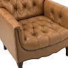 Enrique Traditional Genuine Leather Armchair with Tufted Back| ART OF LIVING DESIGNS - 3 of 4