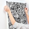 RoomMates Batik Tropical Leaf Peel & Stick Wallpaper Black: Self-Adhesive Vinyl, Modern Botanical, 28.2 Sq Ft Coverage - image 4 of 4