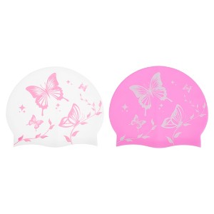Unique Bargains Durable Silicone Waterproof Swim Cap 2 Pcs - 1 of 4