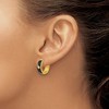 Chisel Stainless Steel Polished Yellow IP-plated with Black Enamel and Cubic Zirconia 5mm Hinged Hoop Earrings - 3 of 4
