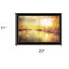 HomeRoots Yellow Sunset Boats In Marina Black Framed Print Wall Art - 3 of 4