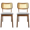 Sevobal Dining Chairs Mid-Century Modern Dining Chairs Set of 2 with Rattan Backrest for Kitchen Living Room, Brown, 18.3"*32.3"*21.5" - 4 of 4