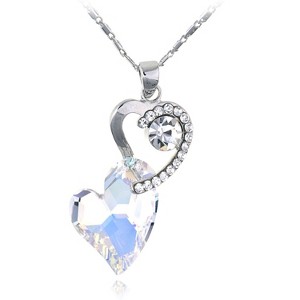 Anna-Kaci Women's Angel Wing Teardrop Crystal Pendant Necklace, Adjustable Chain, Perfect for Evening Wear and Special Occasions - Wings - 1 of 4