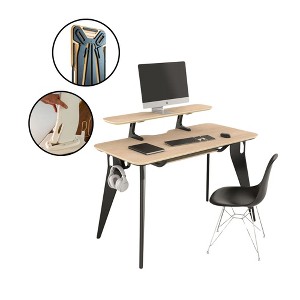 Hoek Office Desk Bundle, 47.5" x 23", Modular Shelving, Storage Hook, Wall-Mountable Desk for Compact Spaces & Work, Tool Free Set Up - 1 of 4