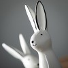 11"H Sullivans Abstract Porcelain Bunnies Set of 2, White - 2 of 3