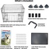 Lucky Dog Dwell Series 36 Inch Medium/Large Lightweight Kennel Secure Fenced Pet Dog Crate w/Divider Panels, Sliding Doors, and Removable Tray, Black - 4 of 4
