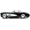 1957 Chevrolet Corvette Black w/White Top and Wolfman Diecast Figure "Universal Monsters" 1/24 Diecast Model Car by Jada - 3 of 4