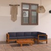 vidaXL Modern Patio Lounge Set with Dark Gray Cushions - Comfortable Seating with 3 Sofas, Acacia Wood Construction for Outdoor Area - 2 of 4