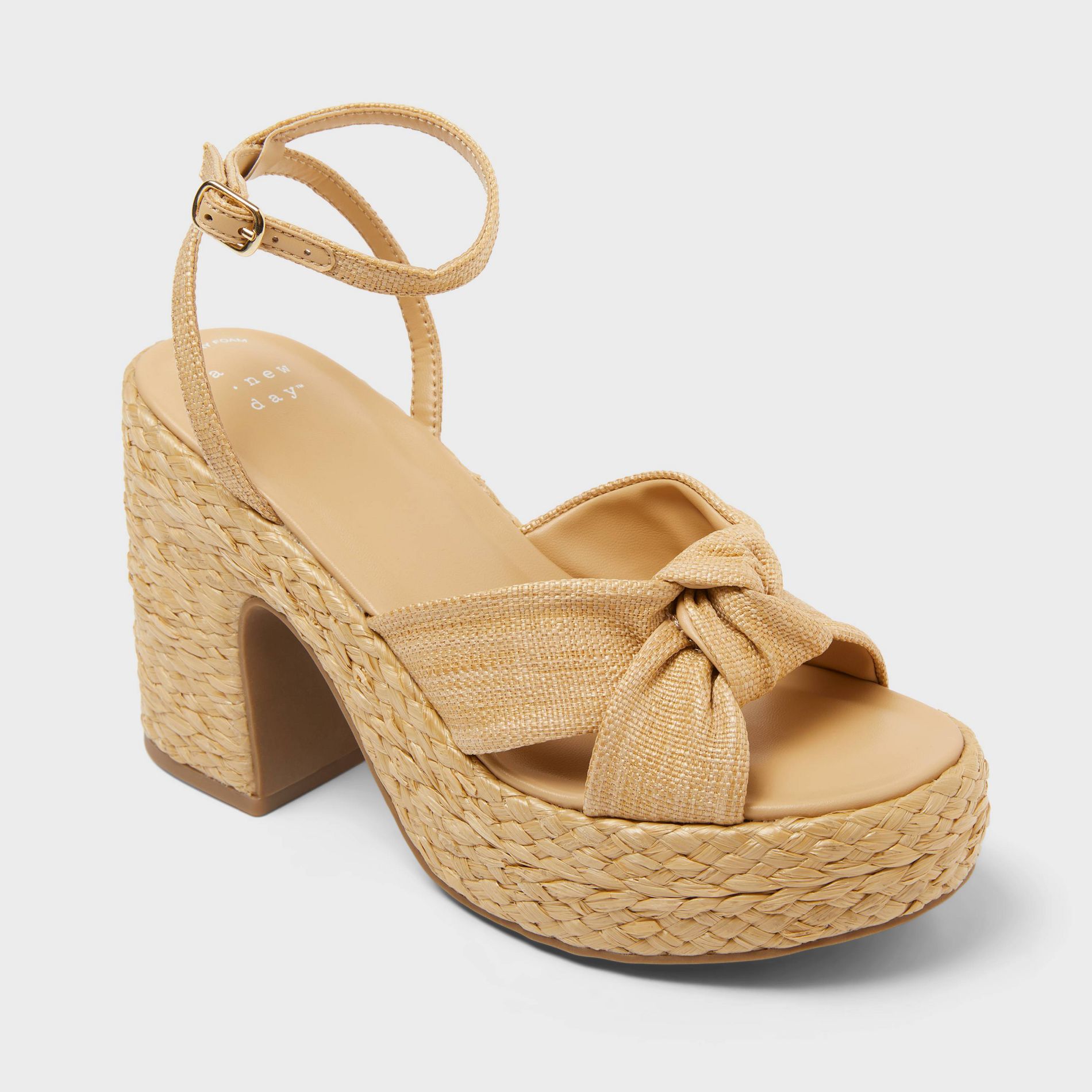 Women’s Nisha Heels with Memory Foam Insole - A New Day™ Natural 7.5