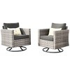 XIZZI Outdoor Rocking Chair 360 Degrees Swivel, Patio Bistro Set of 2, PE Rattan All Weather Outside Rocker Chair for Porch, Garden and Terrace - 2 of 4