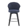 DSVIMOY Counter and Bar Stool Set Wing Back Swivel Stools with Solid Wood Legs for Dining Room, Blue, 22.44"*20.47"*17.72" - 2 of 4