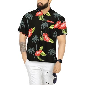 LA LEELA Mens Hawaiian Short Sleeve Button Down Shirt Men's Casual Shirts Vacation Tropical Beach Summer Party Shirts for Men Funny - 1 of 4