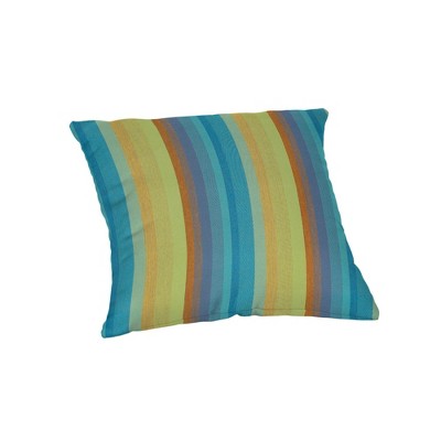Casual Cushion Stripe Sunbrella Fabric 1-Piece Indoor/Outdoor Square Throw Pillow