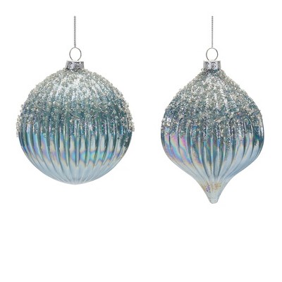 Melrose Beaded Irredescent Glass Ornament (Set of 6)