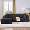 Mjkone 2-Pcs Free Combination Modular Sectional Sofas with Deep Seat,Corduroy L-Shaped Sofa with Chaise Lounge - 4 of 4