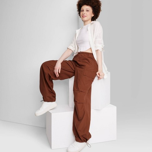 Women's High-rise Cargo Utility Pants - Wild Fable™ Off-white Xl