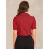 INSPIRE CHIC Women's Office Button Down One-Piece Short Sleeve Bodysuit Work Shirt - 4 of 4