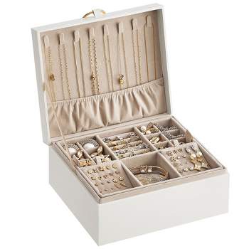 Mdesign Plastic Jewelry Box, 4 Removable Storage Organizer Trays ...