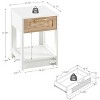 Sapphtopaz 15.75" Rattan End Table with Woven Storage Drawer Square Nightstand with Open Shelf Modern Sofa Side Table for Living Room,Bedroom - 2 of 4