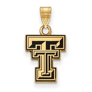 Black Bow Jewelry 14k Yellow Gold Plated Sterling Silver Texas Tech Red Raiders NCAA Small Pendant - 1 of 3