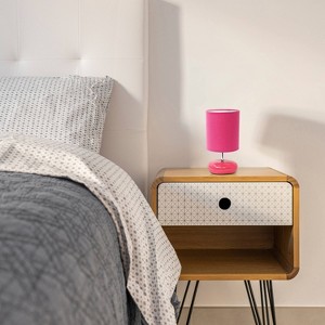 Simple Designs 10.24" Stonies Small Stone Look Table Bedside Lamp (Includes LED Light Bulb) - 1 of 4