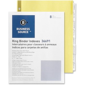 Business Source Insertable Tab Indexes Side Tab 3HP 8-Tab 50 ST/BX Clear 36691 - 1 of 1